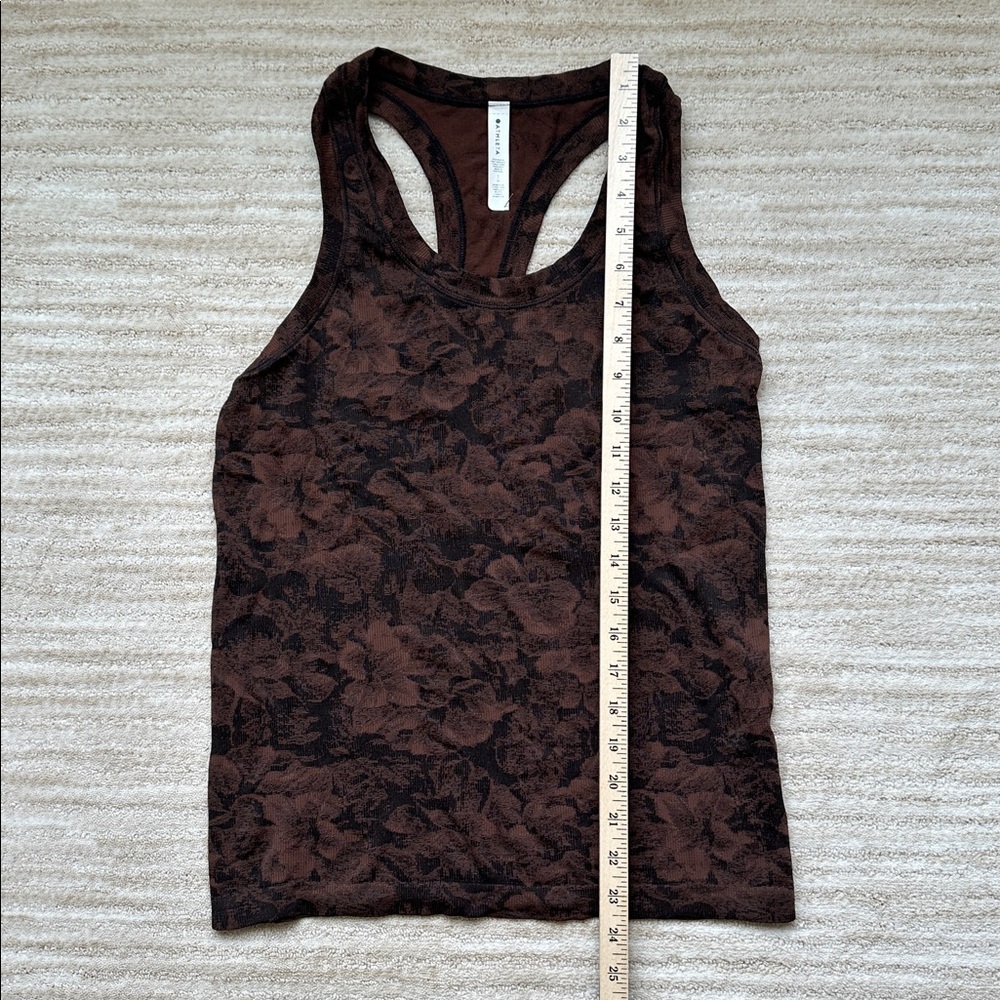 Like New: Athleta Momentum Floral Tank Top Seamless Racerback Brown Small - Picture 13 of 14